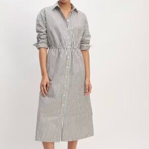 NWT Everlane Supima® Cotton Midi Shirt Dress - Mini Stripe, Medium